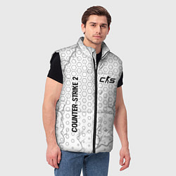 Мужской жилет Counter-Strike 2 glitch на светлом фоне вертикальн, цвет: 3D-черный — фото 2