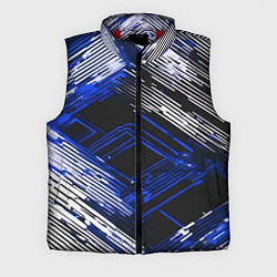 Мужской жилет Киберпанк линии белые и синие