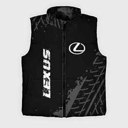 Мужской жилет Lexus speed на темном фоне со следами шин вертикал