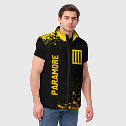 Мужской жилет Paramore - gold gradient вертикально, цвет: 3D-черный — фото 2