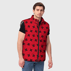 Мужской жилет Япона паттерна: волны и сюрикены, цвет: 3D-светло-серый — фото 2