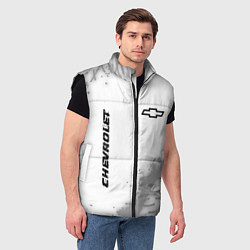 Мужской жилет Chevrolet speed на светлом фоне со следами шин вер, цвет: 3D-черный — фото 2