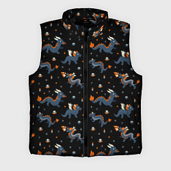 Мужской жилет Коллаж драконов, цвет: 3D-черный
