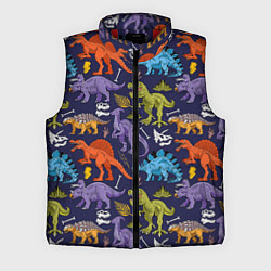 Мужской жилет Мультяшные динозавры, цвет: 3D-красный