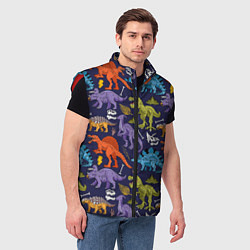 Мужской жилет Мультяшные динозавры, цвет: 3D-красный — фото 2