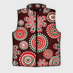 Мужской жилет Новогодний принт красный, цвет: 3D-черный