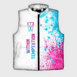 Мужской жилет Within Temptation neon gradient style по-вертикали, цвет: 3D-черный