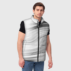 Мужской жилет Бело-серый абстрактный узор дымчатый, цвет: 3D-черный — фото 2