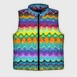 Мужской жилет Разноцветные волнистые узоры