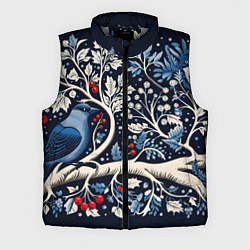 Мужской жилет Новогодние снегири на ветках, цвет: 3D-светло-серый