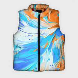 Мужской жилет Голубая и оранжевая краска