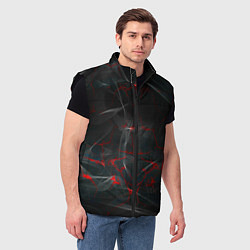 Мужской жилет Иллюстрация с дымом, цвет: 3D-черный — фото 2