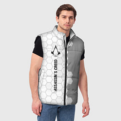 Мужской жилет Assassins Creed glitch на светлом фоне по-вертикал, цвет: 3D-черный — фото 2