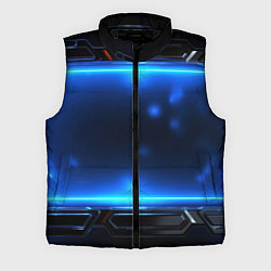 Мужской жилет Синий неоновый экран, цвет: 3D-черный