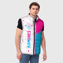 Мужской жилет Ramones neon gradient style по-вертикали, цвет: 3D-черный — фото 2