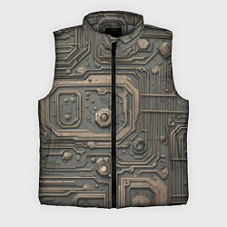 Мужской жилет Металлическая ржавая обшивка с микросхемами и гайк