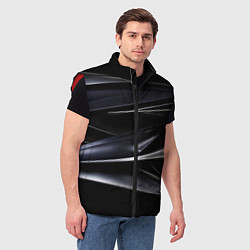 Мужской жилет Black red abstract, цвет: 3D-красный — фото 2