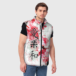 Мужской жилет Японский стиль иероглифы, цвет: 3D-черный — фото 2