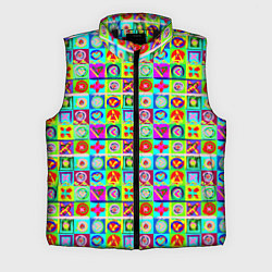 Мужской жилет Сердца и квадраты абстракция, цвет: 3D-черный