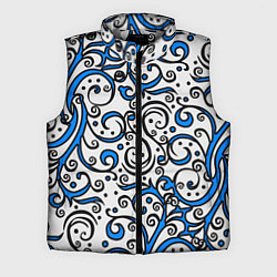 Мужской жилет Синие кружевные узоры, цвет: 3D-светло-серый