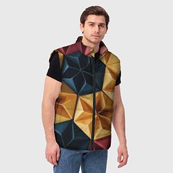 Мужской жилет Ромбовое вдохновение, цвет: 3D-черный — фото 2