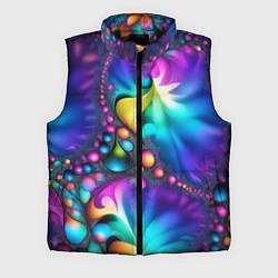 Мужской жилет Розово синий фрактал, цвет: 3D-черный