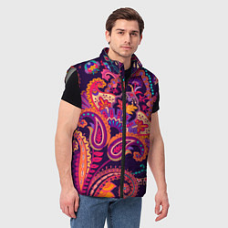Мужской жилет Индийские этнические узоры, цвет: 3D-светло-серый — фото 2