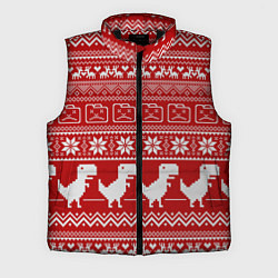 Мужской жилет Динозаврик гугл хром - красный, цвет: 3D-черный