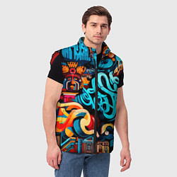 Мужской жилет Abstract graffiti - ai art, цвет: 3D-красный — фото 2