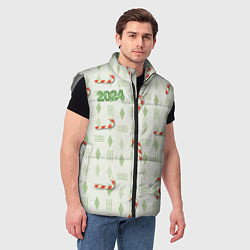 Мужской жилет Новогодняя сладость, цвет: 3D-светло-серый — фото 2