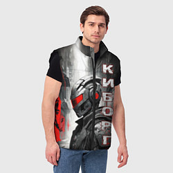 Мужской жилет Киборг с красным забралом, цвет: 3D-черный — фото 2
