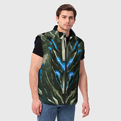 Мужской жилет Синяя кибер броня, цвет: 3D-черный — фото 2