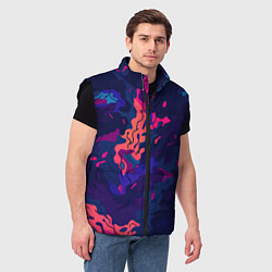 Мужской жилет Яркая абстракция в стиле камуфляжа, цвет: 3D-черный — фото 2