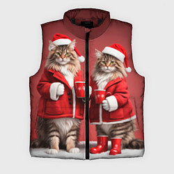 Мужской жилет С новым котом - два кота в костюмах Санты