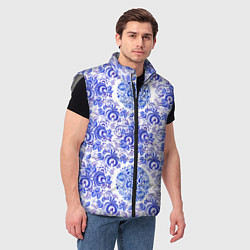 Мужской жилет Новогодняя гжель роспись, цвет: 3D-светло-серый — фото 2