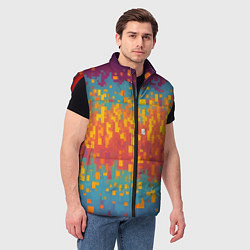 Мужской жилет Разноцветные пиксели, цвет: 3D-красный — фото 2