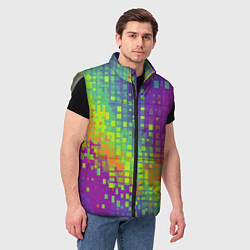 Мужской жилет Разноцветные пиксели, цвет: 3D-светло-серый — фото 2