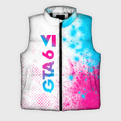 Мужской жилет GTA 6 neon gradient style по-вертикали, цвет: 3D-черный