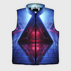 Мужской жилет Фиолетовое свечение за треугольной абстракцией, цвет: 3D-черный