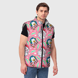 Мужской жилет Персонажи новогодние, цвет: 3D-светло-серый — фото 2