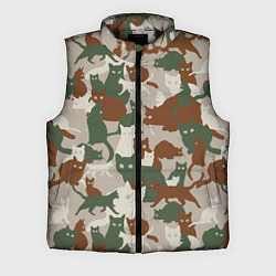 Мужской жилет Кошки - камуфляж, цвет: 3D-черный