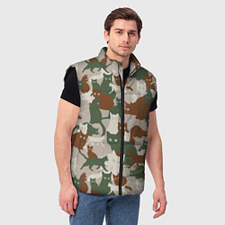 Мужской жилет Кошки - камуфляж, цвет: 3D-черный — фото 2