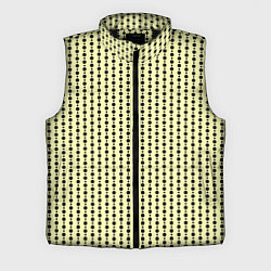Мужской жилет Бледно-жёлтый полосы кружочки, цвет: 3D-черный
