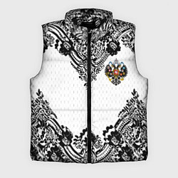 Мужской жилет Имперский узор Россия герб патриотизм, цвет: 3D-черный