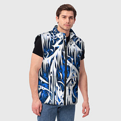 Мужской жилет Белый и синий узор, цвет: 3D-черный — фото 2