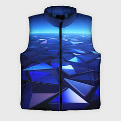 Мужской жилет Синие объемные блестящие плиты, цвет: 3D-черный