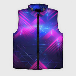 Мужской жилет Неоновые абстрактные треугольники, цвет: 3D-светло-серый
