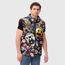 Мужской жилет Паттерн с играми, цвет: 3D-красный — фото 2