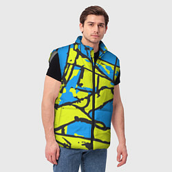Мужской жилет Жёлто-голубая графика, цвет: 3D-светло-серый — фото 2