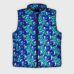 Мужской жилет Синий узор и чёрная обводка, цвет: 3D-красный